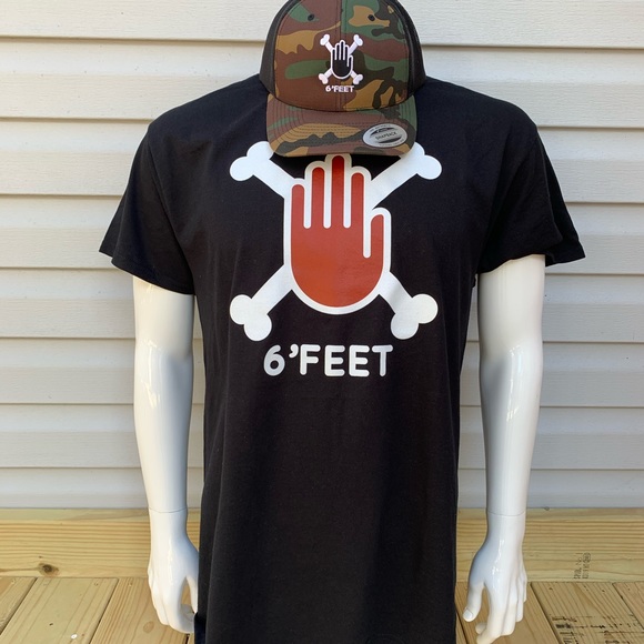 6’FEET Camo Cap With Black Hand On Black Cross Bones - Picture 10 of 11